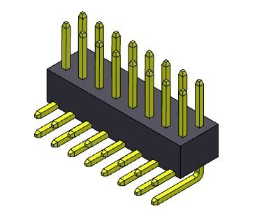 Pinヘッダーのコネクター2.54mmの単一の列のR/Aタイプ2 *2PINへの2*40PIN H=4.30MM
