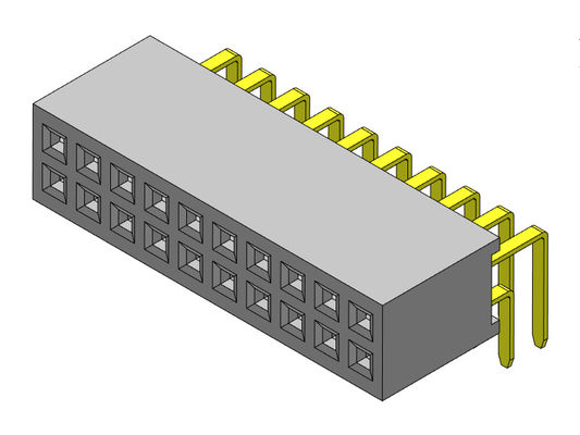 女性ヘッダーのコネクター1.27mmの二重列のR/Aタイプ2 *3PINへの2*50PIN H=4.40mm