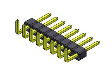 Pinヘッダーのコネクター2.54mmの単一の列の直角のタイプ1 *2PINへの1*40PIN H=2.54mm