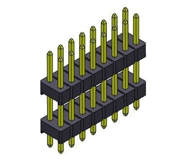 Pinヘッダー1000MΩ 2.54mmの二重列のすくいのタイプ2 *2PINへの2*40PIN H=2.54MM
