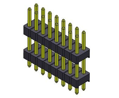 Pinヘッダー1000MΩ 2.54mmの二重列のすくいのタイプ2 *2PINへの2*40PIN H=2.54MM