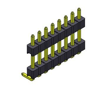 Pinヘッダーのコネクター2.54mmの二重列のR/Aタイプ1 *2PINへの1*40PIN H=2.54MM