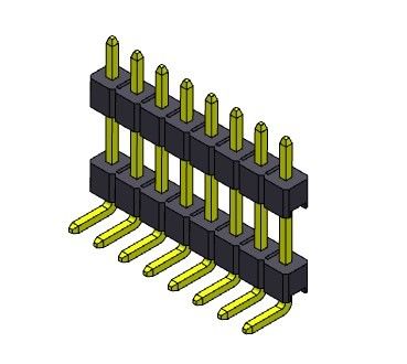 Pinヘッダーのコネクター2.54mmの二重列のR/Aタイプ1 *2PINへの1*40PIN H=2.54MM