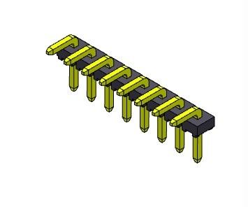 Pinヘッダーのコネクター2.54mmの単一の列のR/Aタイプ1 *2PINへの1*40PIN H=2.54MM H=1.5MM