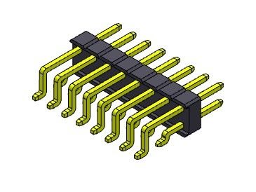 Pinヘッダーのコネクター2.54mmの単一の列SMTのタイプ2 *2PINへの2*40PIN H=2.54MM