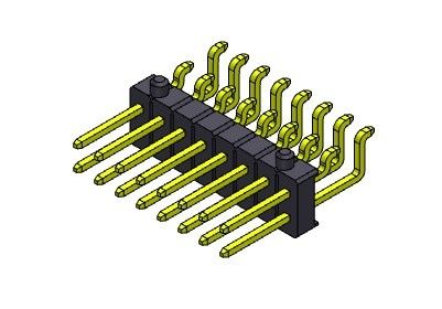Pinヘッダーのコネクター2.54mmの止め釘2*2PINへの2*40PIN H=2.54MMが付いている単一の列SMTのタイプ