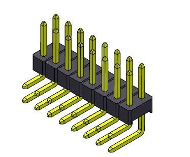 Pinヘッダーのコネクター2.54mmの単一の列のR/Aタイプ2 *2PINへの2*40PIN H=2.54MM