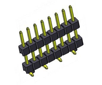 Pinヘッダーのコネクター2.54mmの止め釘1*2PINへの1*40PIN H=2.54MMが付いている二重列SMTのタイプ