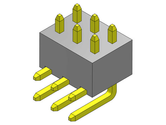 Pinヘッダーのコネクター2.54mmの単一の列のR/Aタイプ2 *2PINへの2*40PIN H=4.30MM