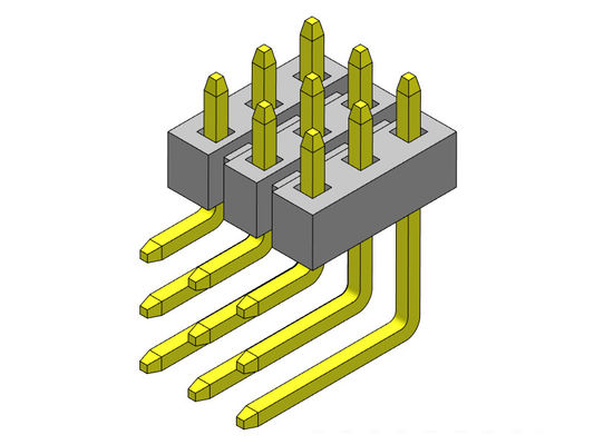 Pinヘッダーのコネクター2.00mmの三重の列の直角のタイプ3*2PINへの3*40PIN H=2.00MM