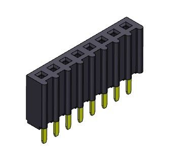 女性ヘッダーのコネクター2.54mmの単一の列のすくいのタイプ1 *2PINへの1*40PIN H=8.50mm