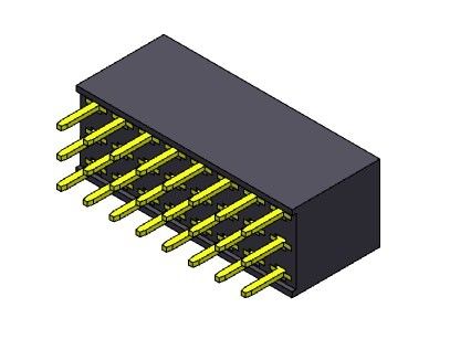 三重の列のすくいは女性のピン コネクタに2.54 Mm 3*3PINに3*40PINをタイプする