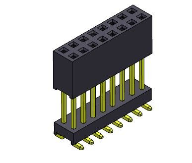 女性ヘッダーのコネクター2.54mmの二重列の高い出版物適合SMTのタイプ2 *3PINへの2*40PIN