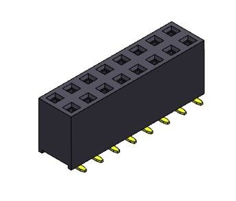 女性ヘッダーのコネクター2.54mmの二重列SMTのタイプ2 *2PINへの2*40PIN H=7.10mm