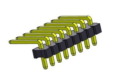 Pinヘッダーのコネクター3.96mmの単一の列のR/Aタイプ1 *2PINへの1*24PIN H=3.18MM