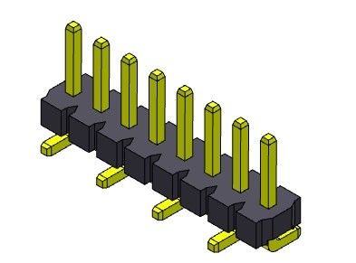 Pinヘッダーのコネクター3.96mmの単一の列SMTのタイプ1 *2PINへの1*24PIN H=3.18MM