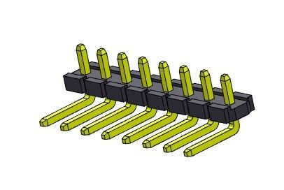 Pinヘッダーのコネクター5.08mmの単一の列のR/Aタイプ1 *2PINへの1*20PIN H=2.54MM