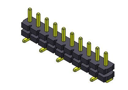 Pinヘッダーのコネクター5.08mmの単一の列の積み重ねまっすぐなSMTのタイプ1 *2PINへの1*20PIN