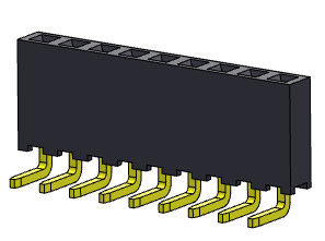 女性ヘッダーのコネクター2.00mmの単一の列のR/Aすくいのタイプ1 *2PINへの1*40PIN H=6.35mm