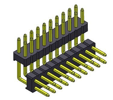 Pinヘッダーのコネクター2.00mmの二重列の積み重ねのR/Aタイプ2 *2PINへの2*40PIN