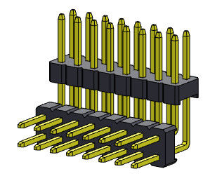 Pinヘッダーのコネクター2.00mmの二重列の積み重ねのR/Aタイプ2 *2PINへの2*40PIN