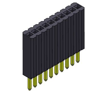 女性ヘッダーのコネクター1.27mmの単一の列のまっすぐなタイプ1 *2PINへの1*50PIN H=8.50mm