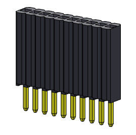 女性ヘッダーのコネクター1.27mmの単一の列のまっすぐなタイプ1 *2PINへの1*50PIN H=8.50mm