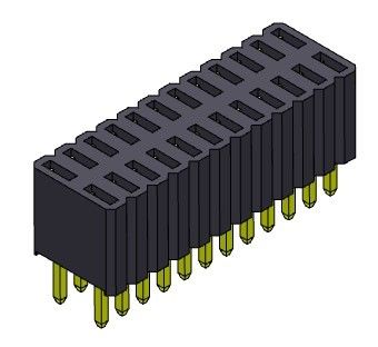 女性ヘッダーのコネクター1.27mmの二重列のまっすぐなタイプ2 *3PINへの2*50PIN H=4.60mm