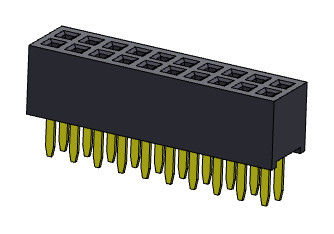 女性ヘッダーのコネクター1.27mmの二重列のまっすぐなタイプ2 *3PINへの2*40PIN H=4.40mm