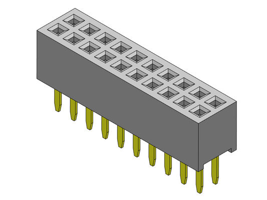 女性ヘッダーのコネクター1.27mmの二重列のまっすぐなタイプ2 *3PINへの2*40PIN H=4.40mm