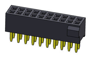 隆起2*3PINへの2*40PIN H=3.40mmが付いている女性ヘッダーのコネクター1.27mmの二重列のまっすぐなタイプ