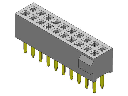 隆起2*3PINへの2*40PIN H=3.40mmが付いている女性ヘッダーのコネクター1.27mmの二重列のまっすぐなタイプ