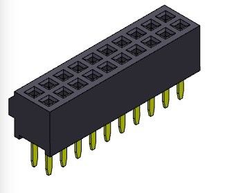 隆起2*3PINへの2*40PIN H=3.40mmが付いている女性ヘッダーのコネクター1.27mmの二重列のまっすぐなタイプ