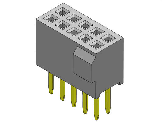 隆起2*3PINへの2*50PIN H=4.40mmが付いている女性ヘッダーのコネクター1.27mmの二重列のまっすぐなタイプ