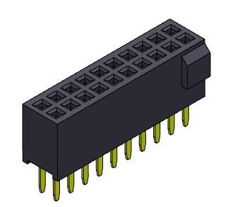 隆起2*3PINへの2*50PIN H=4.40mmが付いている女性ヘッダーのコネクター1.27mmの二重列のまっすぐなタイプ