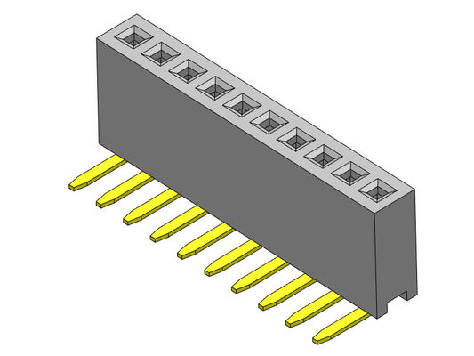 女性ヘッダーのコネクター1.27mmの単一の列のR/Aタイプ1 *2PINへの1*40PIN H=4.30mm