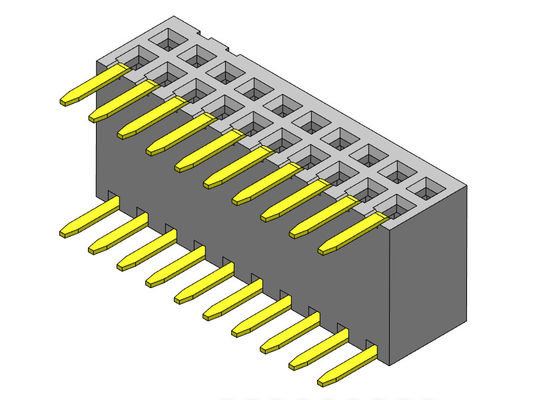女性ヘッダーのコネクター1.27mmの二重列のSildの記入項目のすくいのタイプ2 *3PINへの2*40PIN H=3.45mm