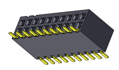 女性ヘッダーのコネクター1.27mmの二重列のSildの記入項目SMTのタイプ2 *2PINへの2*40PIN H=3.45mm