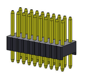 1.27mm セリゼピンヘッダ接続 双列直線型 1.27*2.54mm 2*2PIN〜2*50PIN SQ0.46mm
