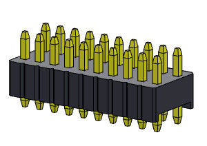 1.27mm セリゼピンヘッダ接続 双列直線型 1.27*2.54mm 2*2PIN〜2*50PIN SQ0.46mm