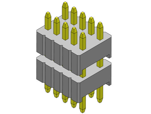 Pinヘッダーのコネクター1.27mm Seriseの二重列の積み重ねのまっすぐなタイプ1.27*2.54mm 2*2PINへの1*40PIN SQ0.46mm