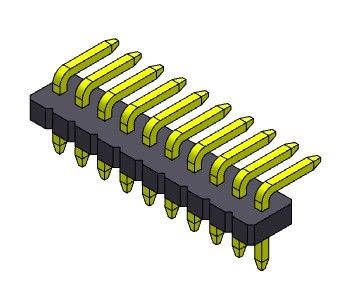 1*50PINへの1.27mmのサーキット ボード ヘッダーのコネクターの単一の列R/A 1*2PIN