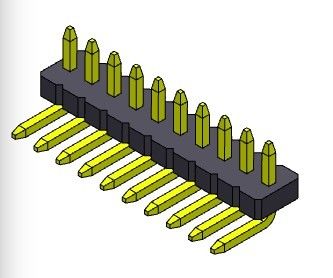 1*50PINへの1.27mmのサーキット ボード ヘッダーのコネクターの単一の列R/A 1*2PIN