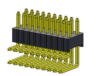 1.27*2.54mm Pin 2*50PINへの女性ヘッダーのコネクターの二重列R/A 2*2PIN