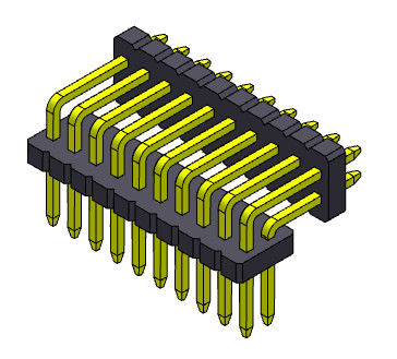 1.27mm女性Pinヘッダーのコネクターの二重列2*2PINへの2*50PIN SQ0.40mm