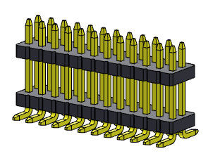 Pinヘッダーのコネクター1.27mm Seriseの止め釘2*3PINへの2*40PIN SQ0.40mmが付いている二重列の積み重ねまっすぐなSMTのタイプ