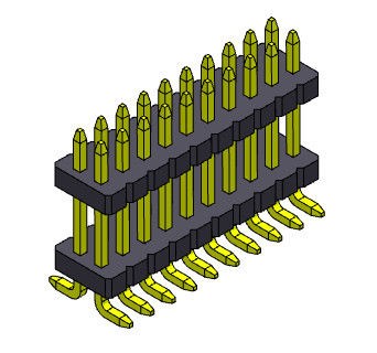 Pinヘッダーのコネクター1.27mm Seriseの止め釘2*3PINへの2*40PIN SQ0.40mmが付いている二重列の積み重ねまっすぐなSMTのタイプ