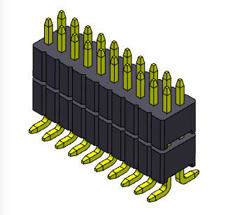 Pinヘッダーのコネクター1.27mm Seriseの止め釘2*3PINへの2*40PIN SQ0.40mmが付いている二重列の積み重ねまっすぐなSMTのタイプ