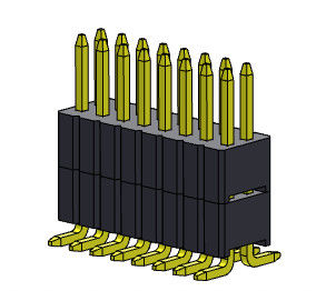 Pinヘッダーのコネクター1.27mm Seriseの止め釘2*3PINへの2*40PIN SQ0.40mmが付いている二重列の積み重ねまっすぐなSMTのタイプ