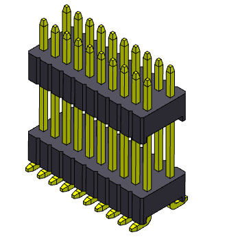 1.27*2.54mmの二重列女性ヘッダーの積み重ねまっすぐなSMTのタイプ2 *3PINへの2*40PIN SQ0.46mm